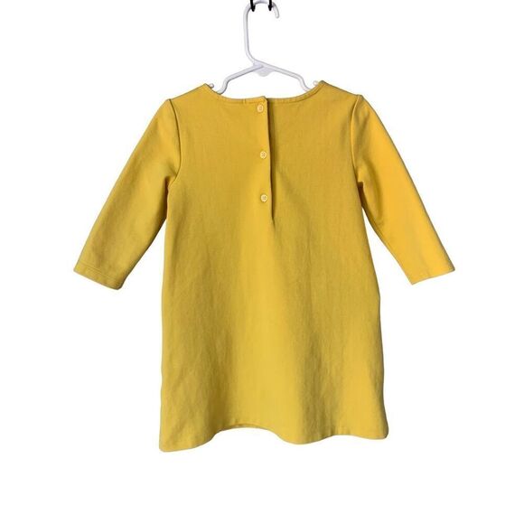 Janie & Jack Yellow/Marigold Ruffle Ponte Shift Dress size 3T Girls - Picture 4 of 10